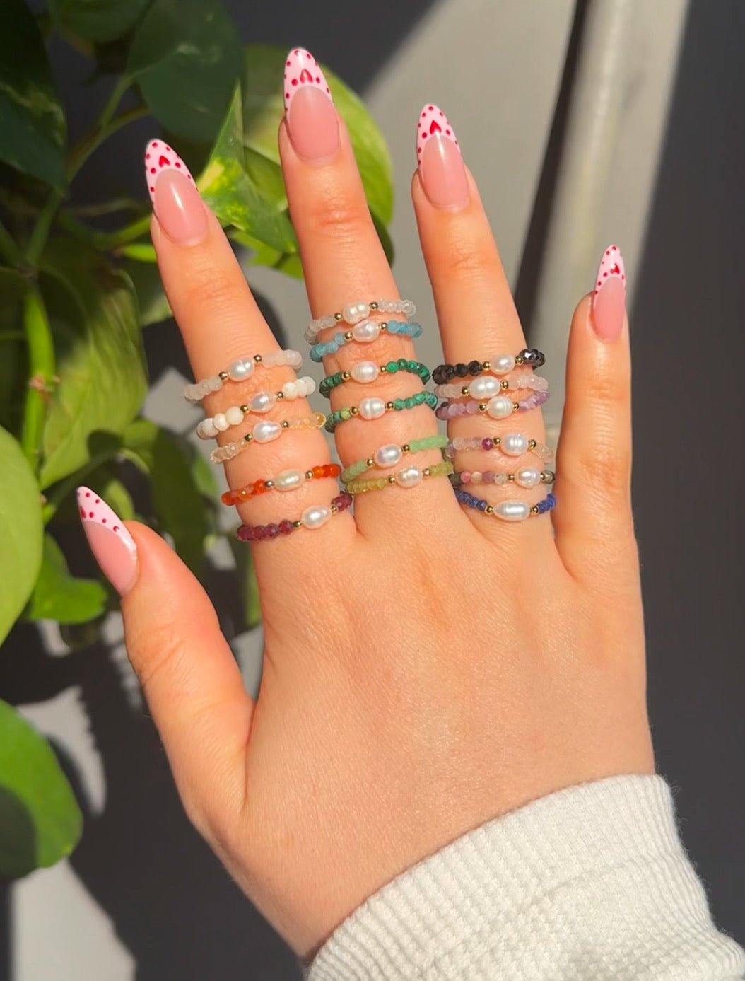 Crystal Beaded Rings - Stackable and Stretchy