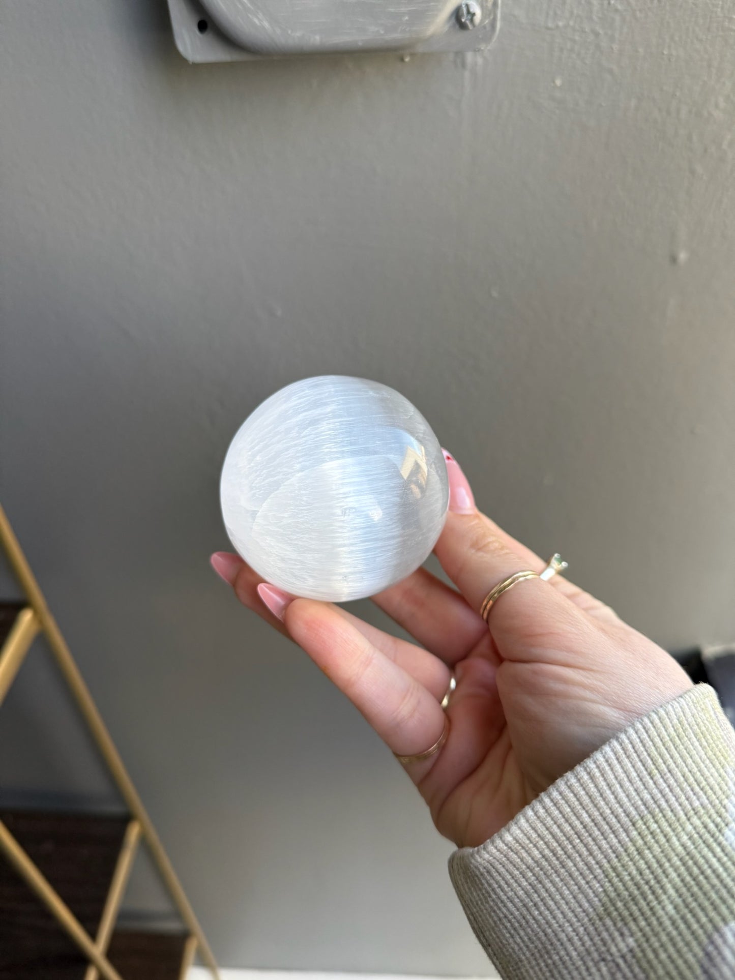 Selenite Sphere – 3-Inch Crystal for Energy Cleansing