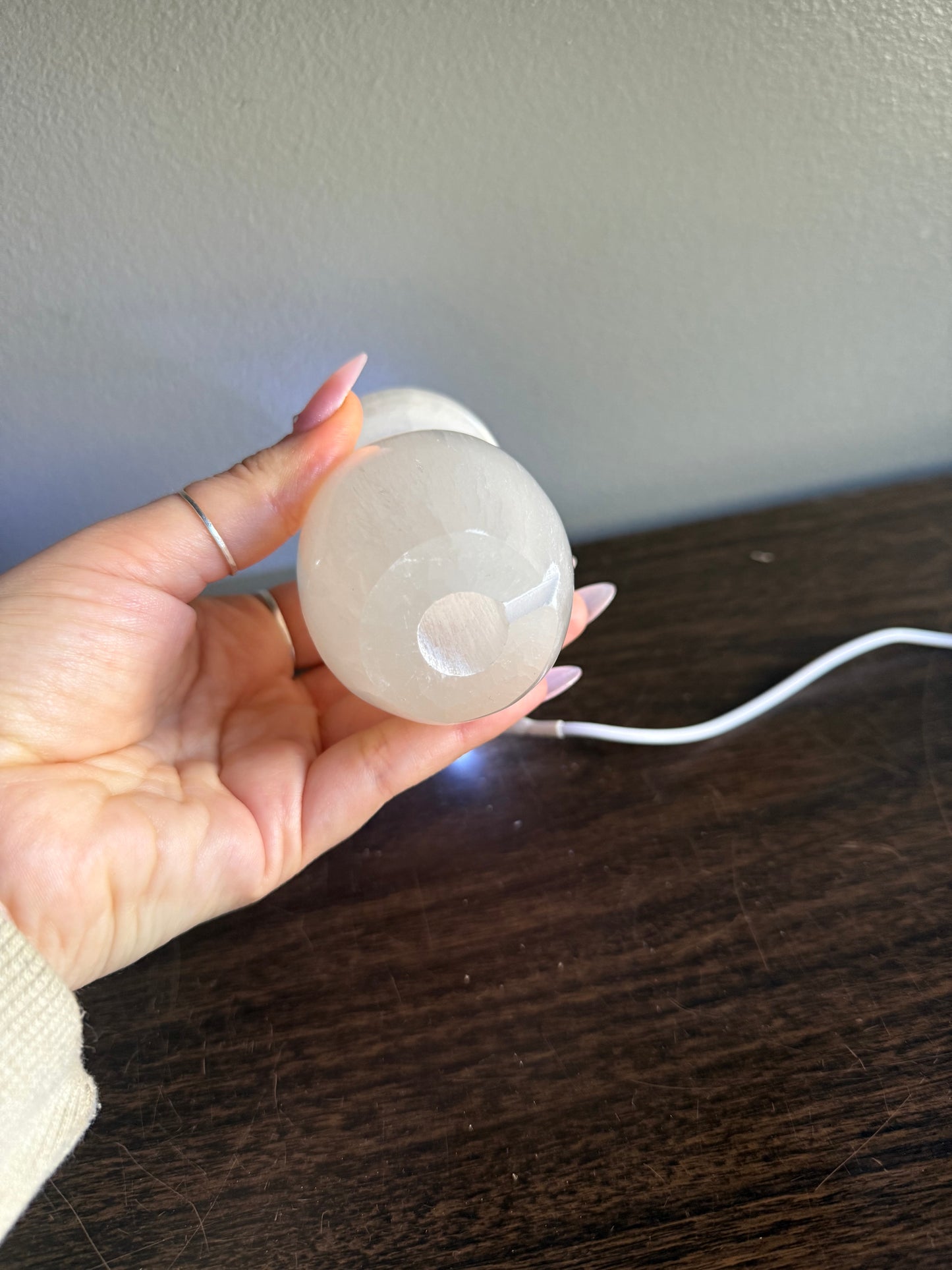 Selenite Mushroom Lamp 4.5 in. x 2 in.