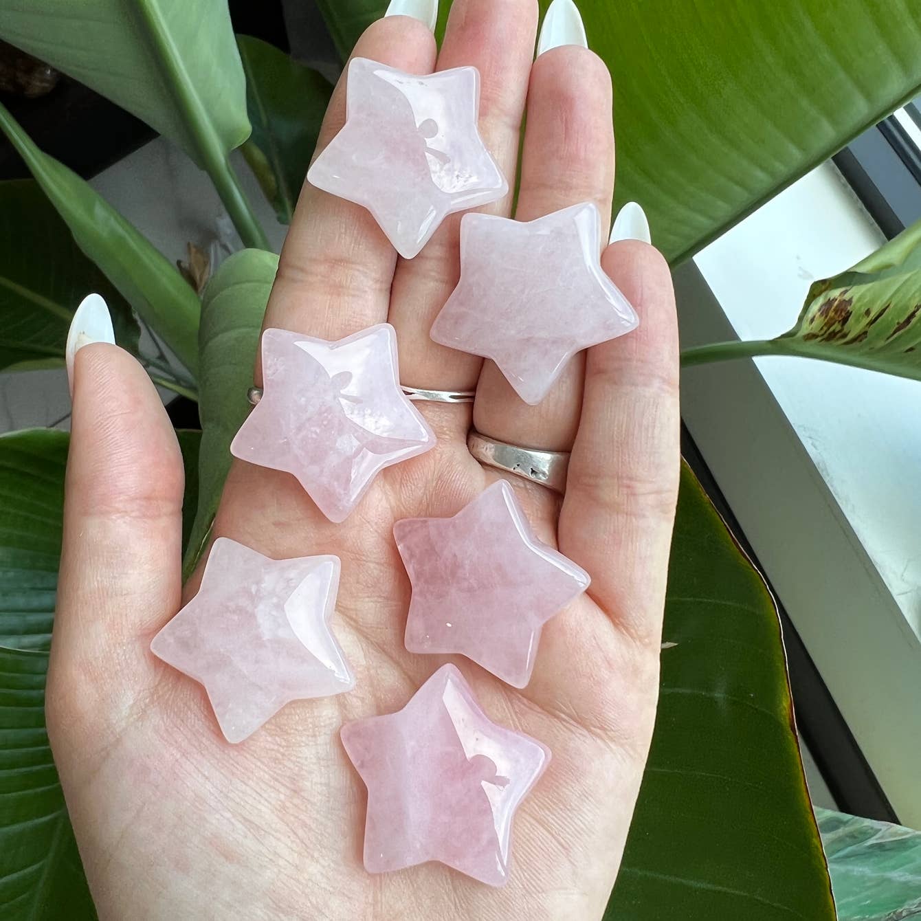 Rose Quartz Star Crystal Carving