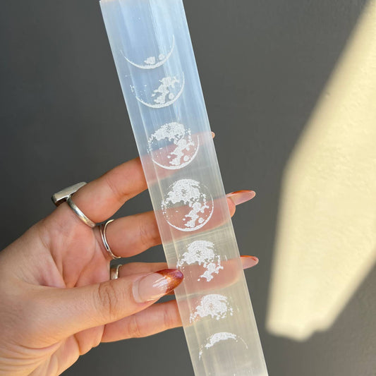 Selenite Moon Phase Crystal Charging Bar