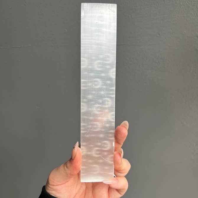 Etched Selenite Crystal Charging Bar